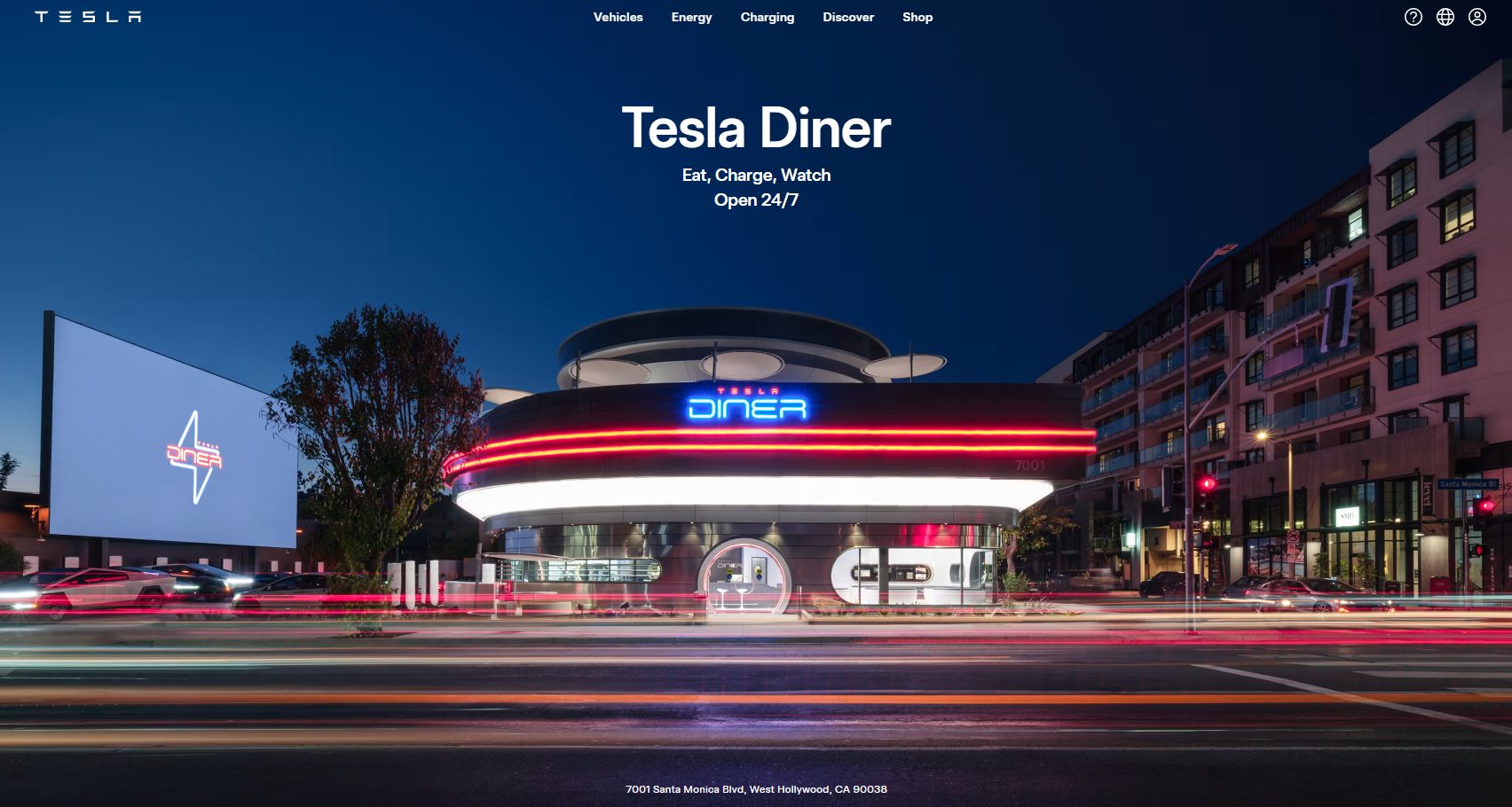 Tesla Diner official website rendering and preview image